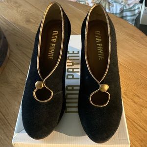 Nina Payne Black Suede Shoes Size 39